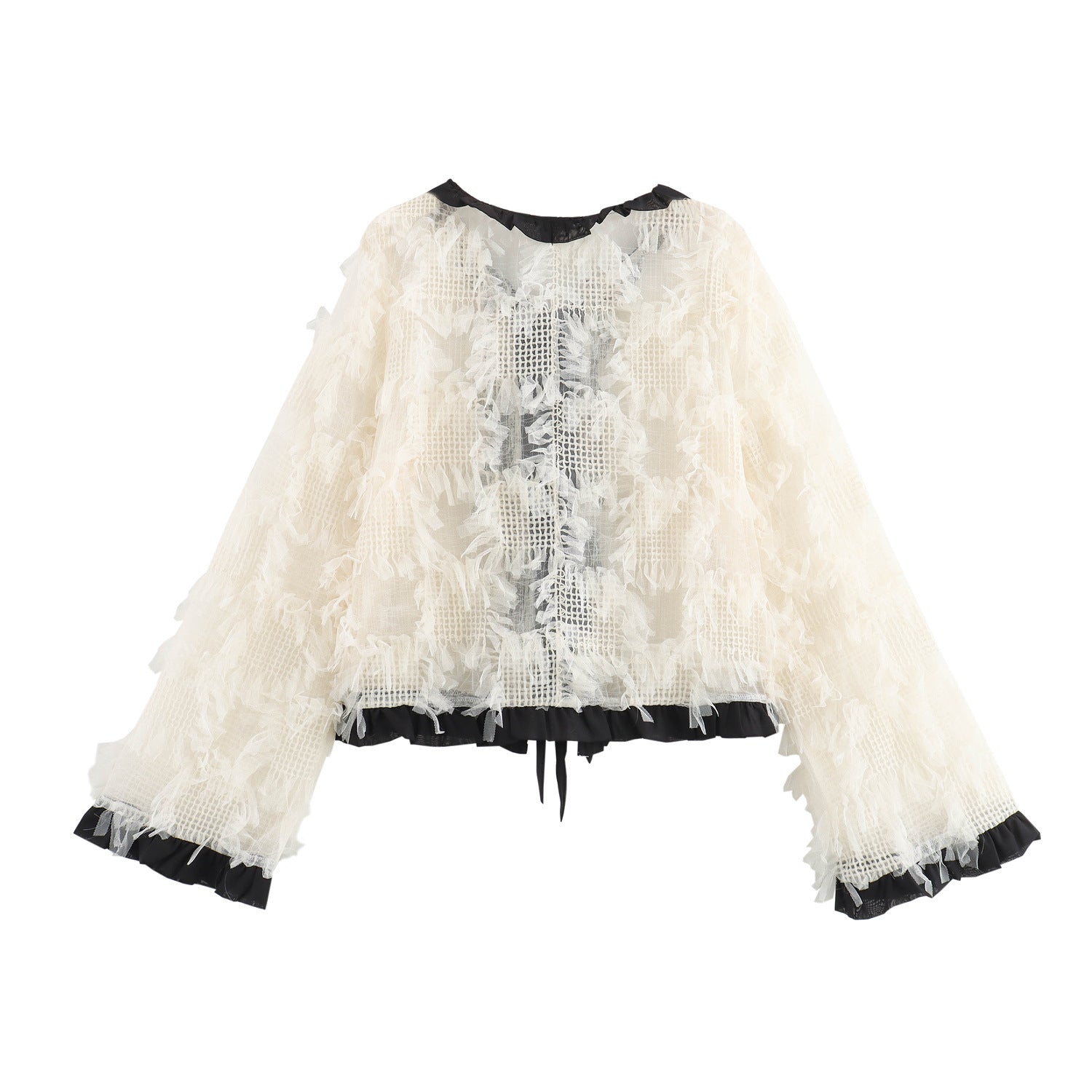 Classic Style Short Coat Lace-up Design Socialite Women