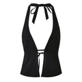 Halter-Neck Strappy Sexy Backless Sleeveless Tank Top Bodycon Top