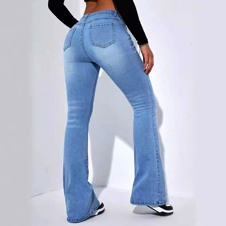 High-waisted Straight-leg Jeans