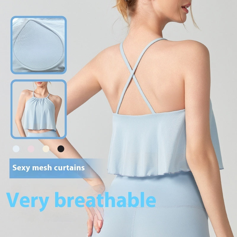 Mesh Yoga Clothes Vest Women's Outer Wear Sling
