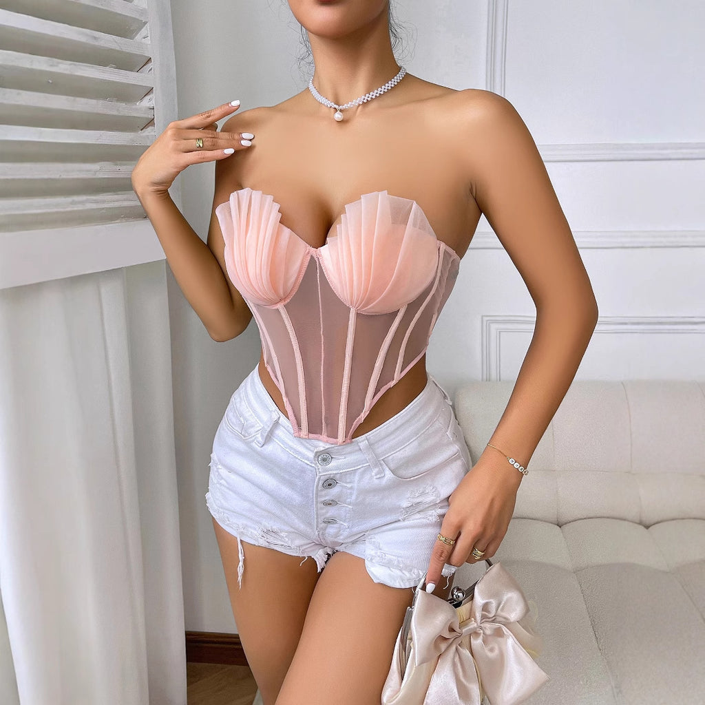 European And American Sexy Hot Girl Corset Low-cut Fishbone