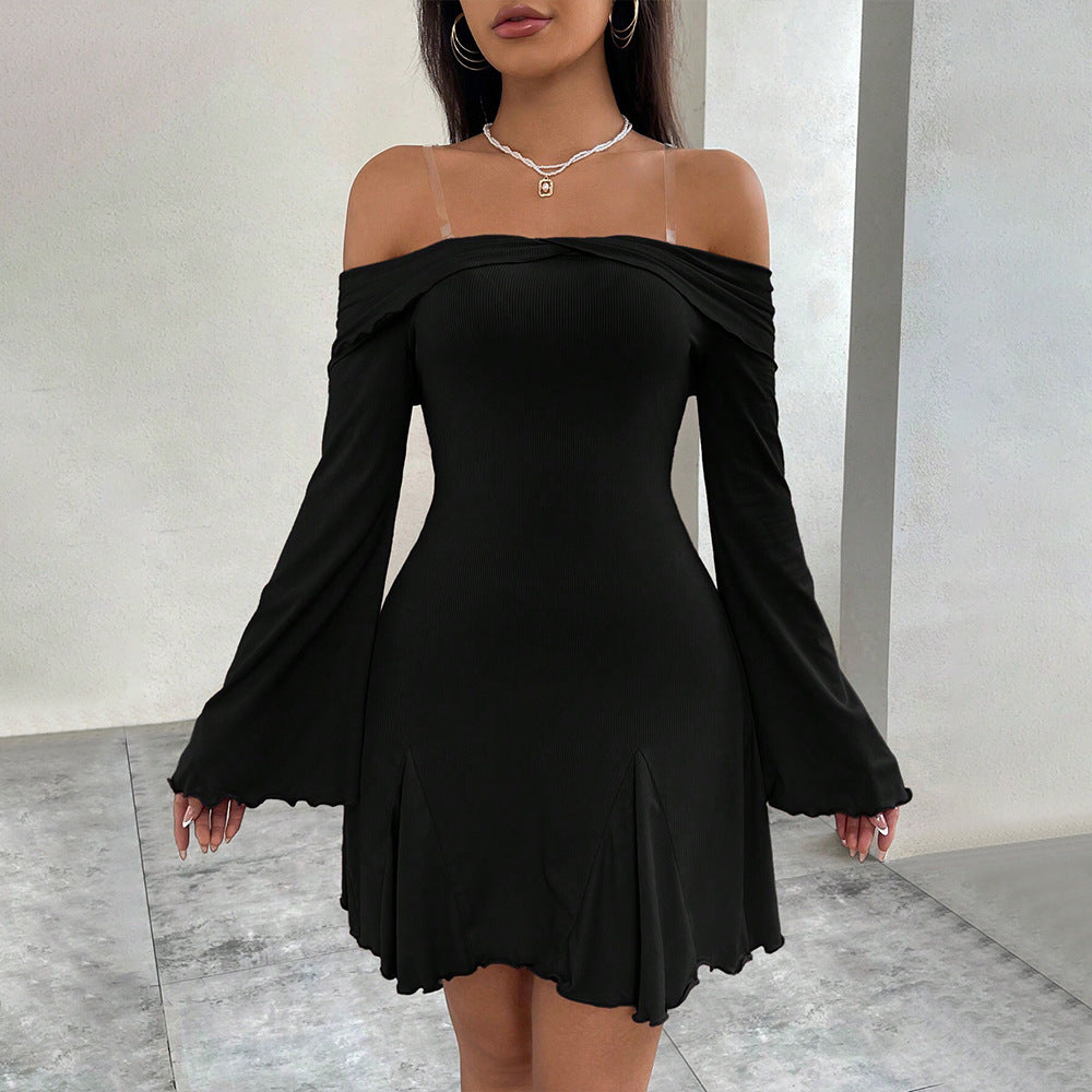 Chic Minimalist Off-shoulder Bodycon Mini Skirt