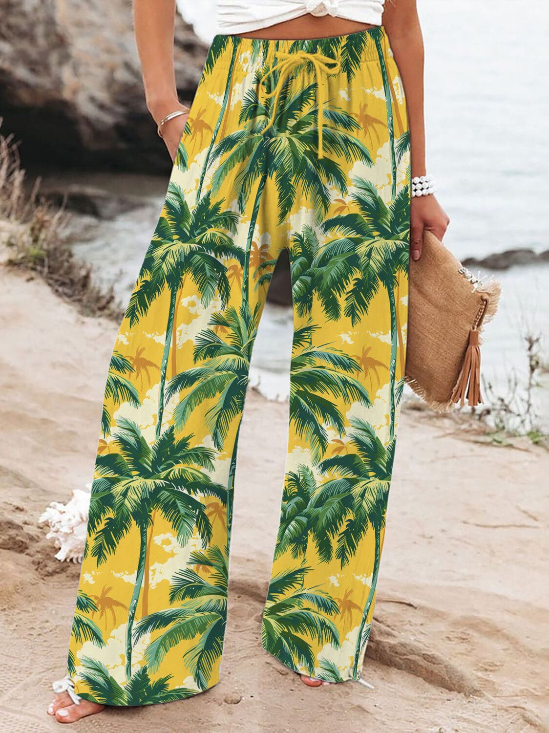 Casual Wide-leg Athletic Pants For Street Style In Europe And The US