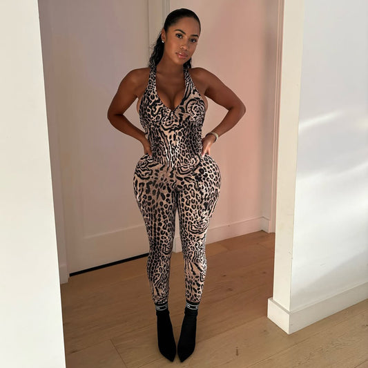 Women's Printed Tight One-piece Trousers