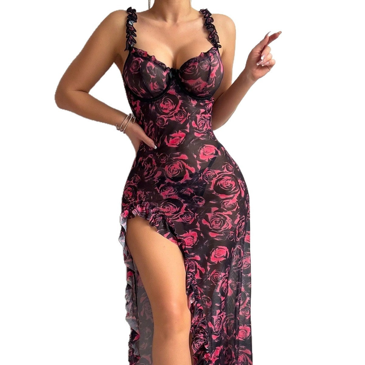 Women's Sling Floral Split Dress