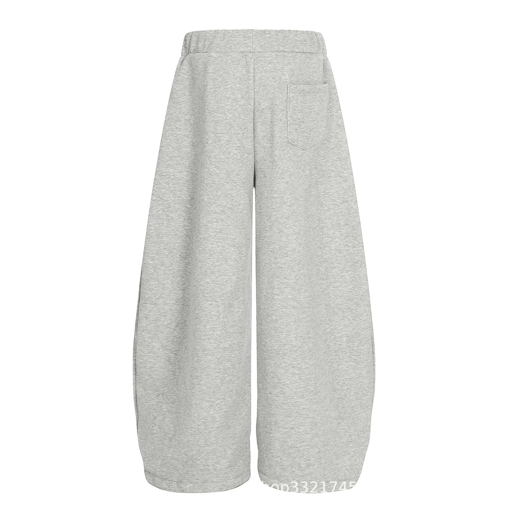 Starry Embroidery Fleece Lined Casual Pants For Women Loose Fit Trousers