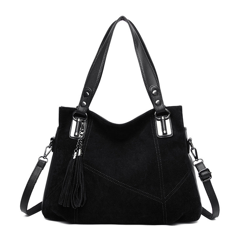 Retro Tassel Zipper Suede Crossbody Bag