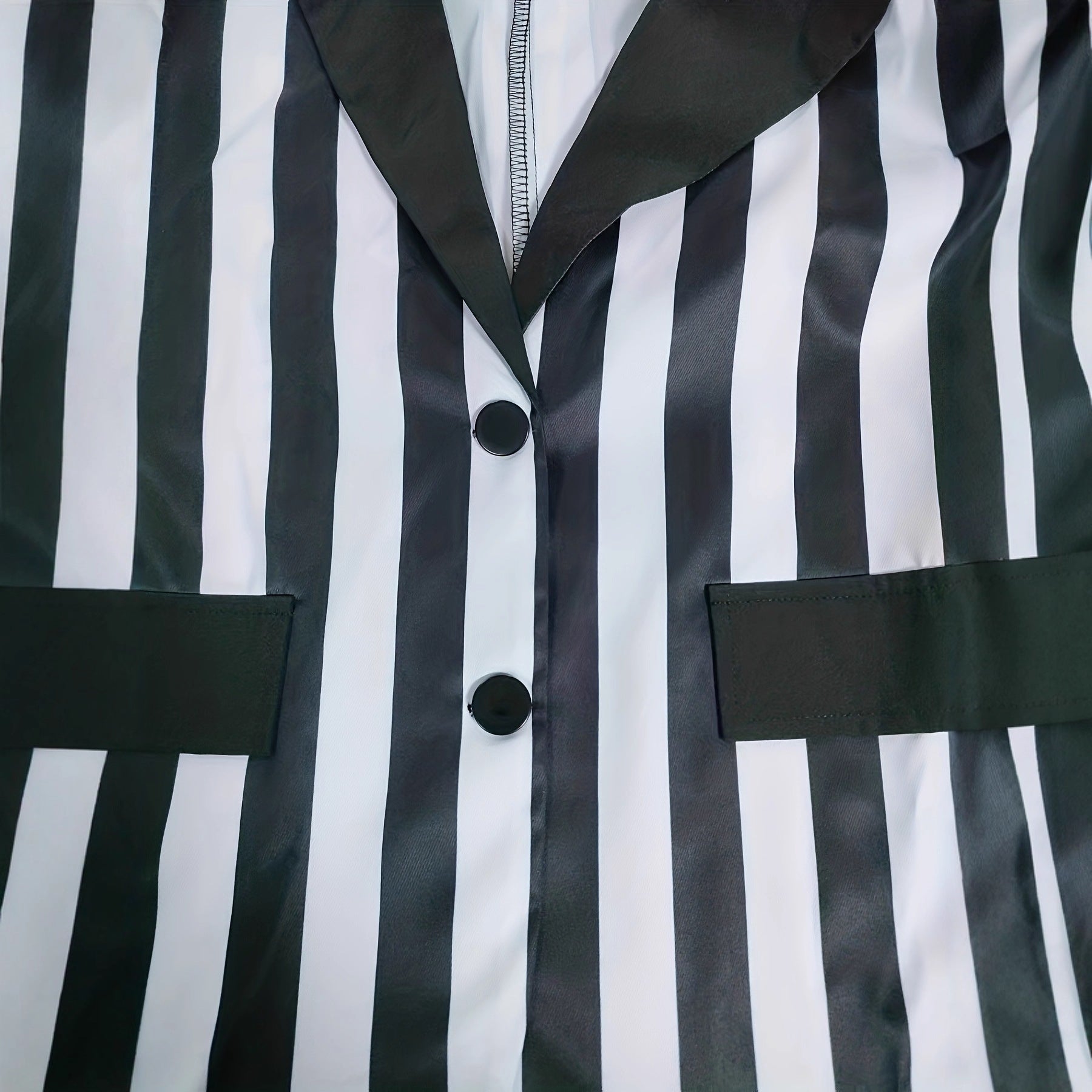 Womens Striped Slim-Fit Lapel Long-Sleeve Jacket