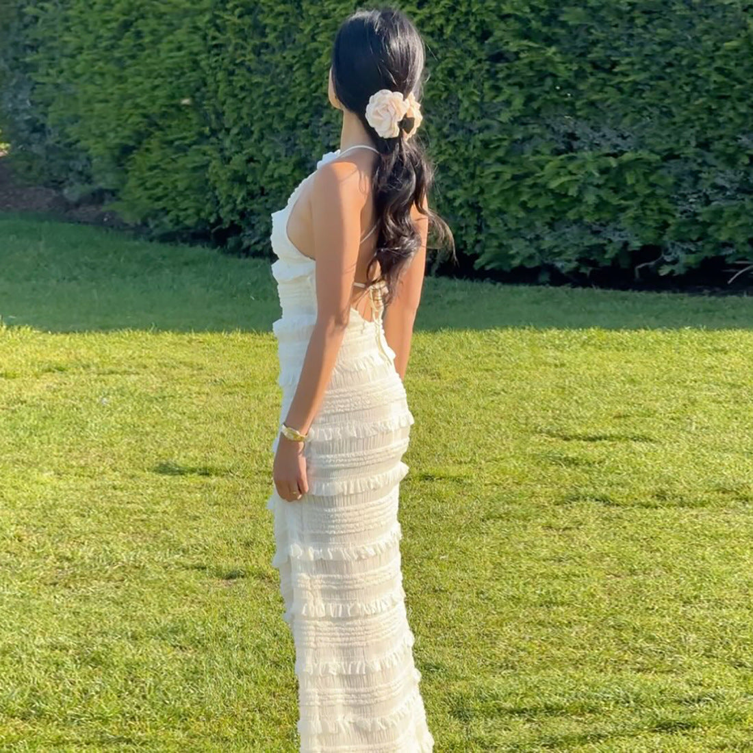 Fashion Women Tied Slim Fit Backless Dress