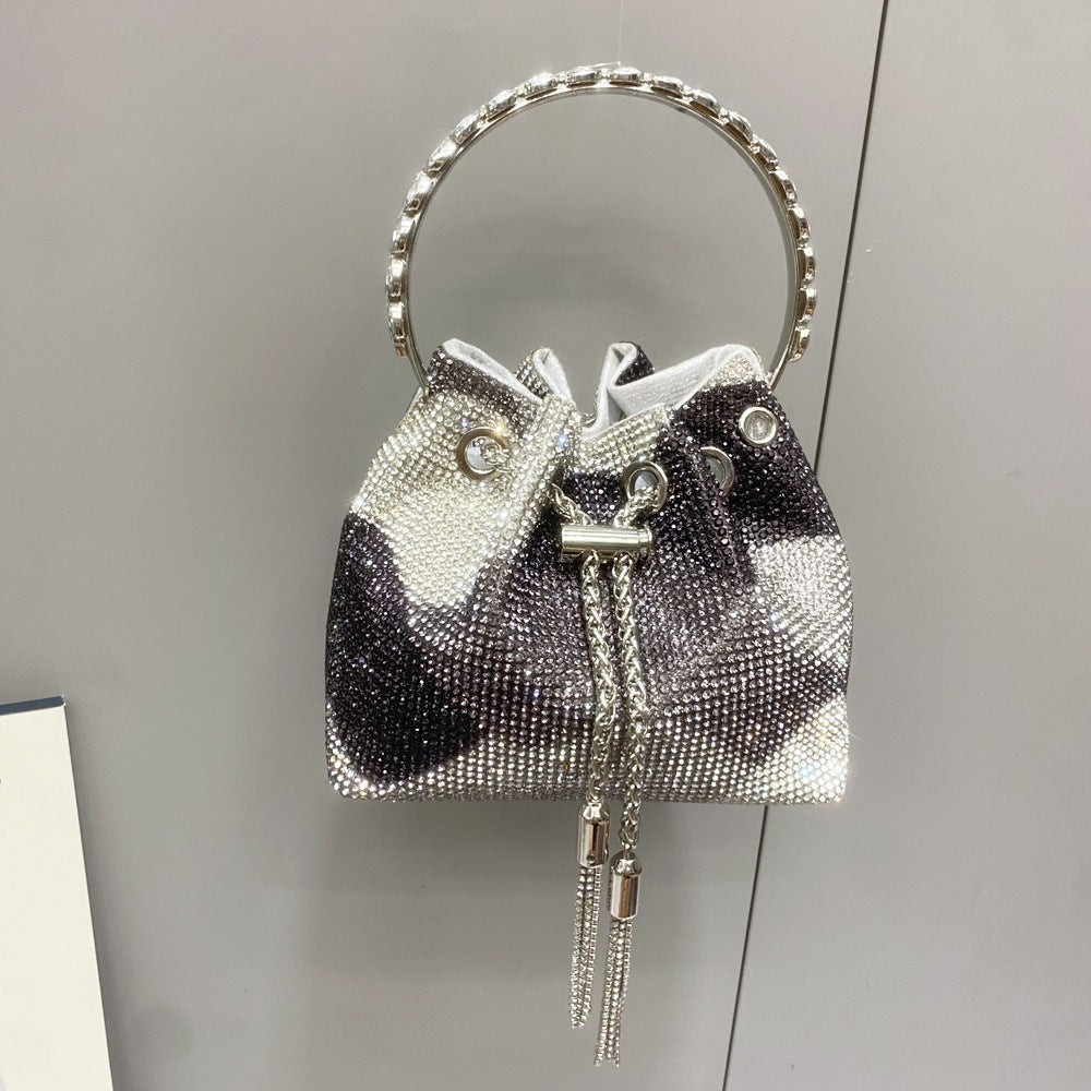 Diamond-embellished Handle Tote Bag With A Single-shouldercrossbody Strap