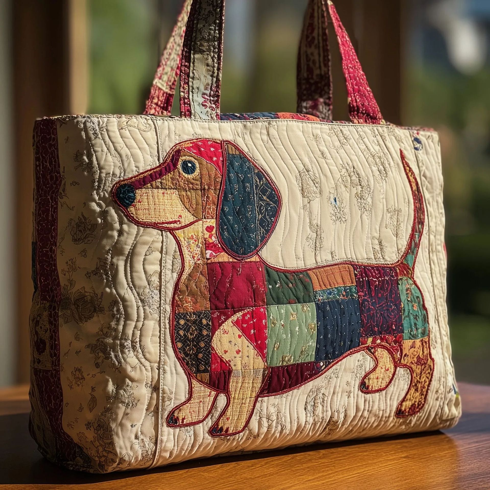 300g Canvas Dog-Printed Tote And Shoulder Bag