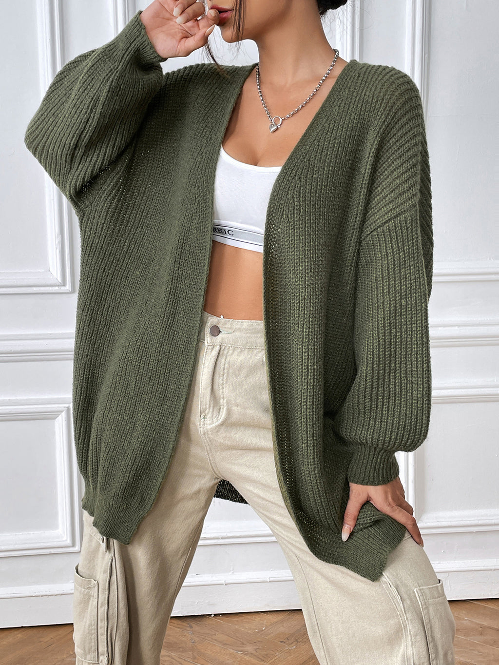Casual Solid-color Sweater Cardigan For Fall And Winter
