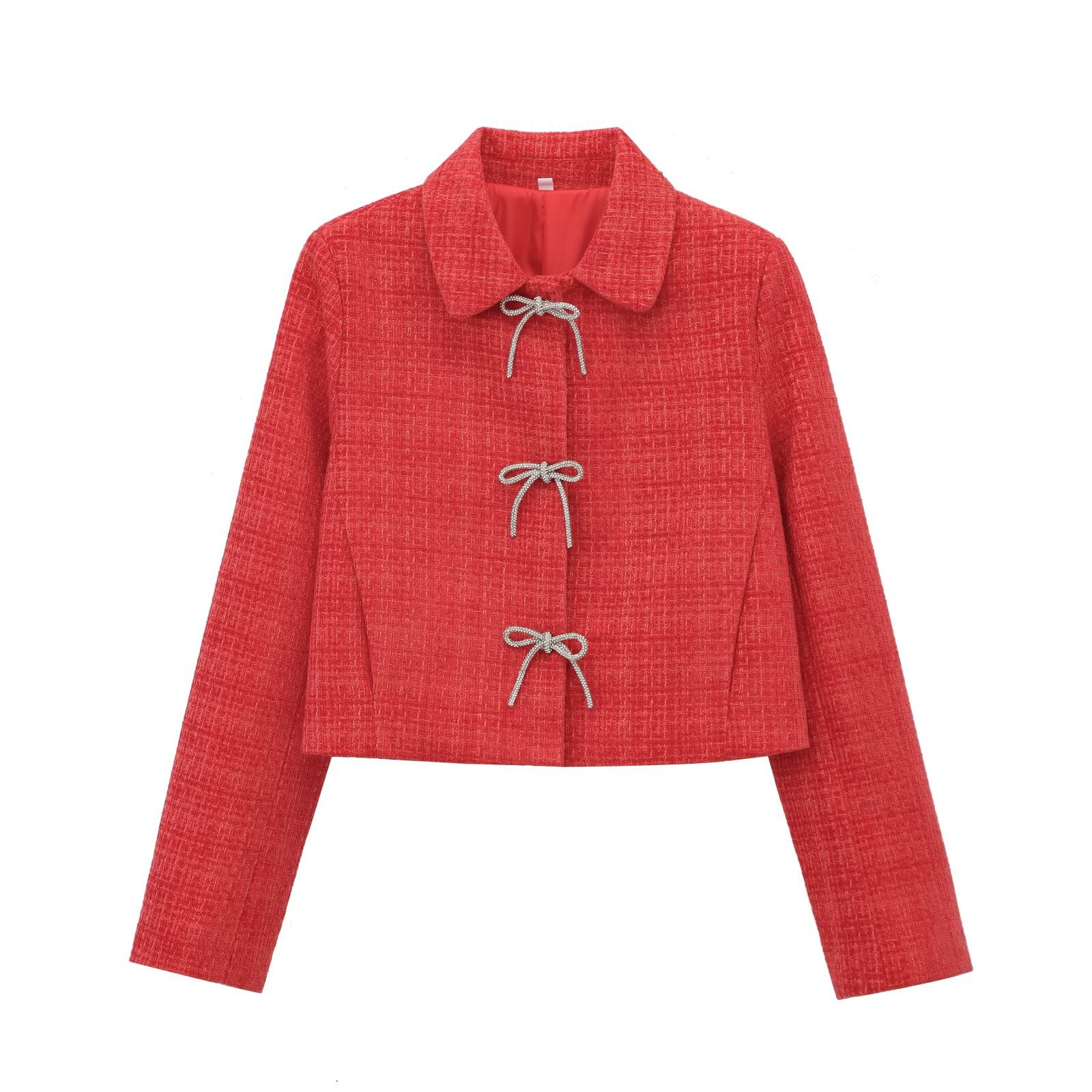 Graceful And Fashionable Round Neck Single-breasted Solid Color Coat