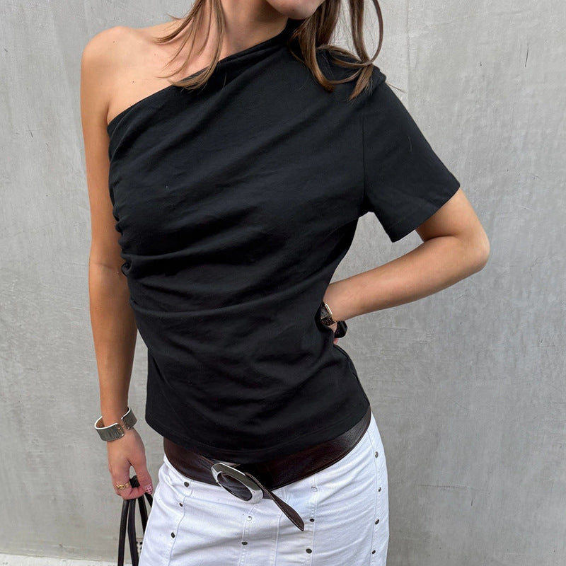 European And American Solid Color Shoulder Bag Casual Vest T-shirt