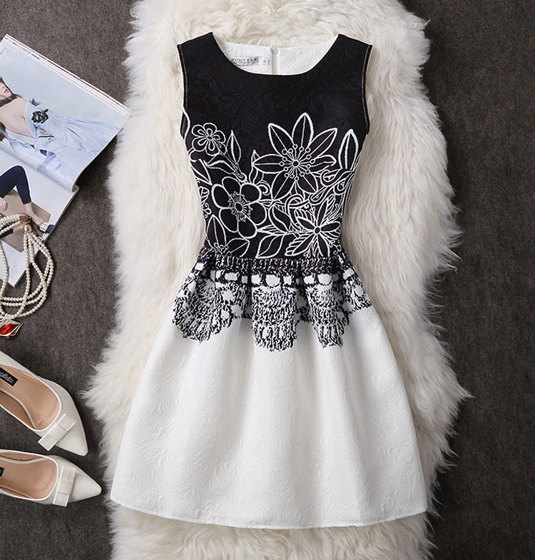 European And American Spring And Summer Women's Clothing Fashion Printing Dress