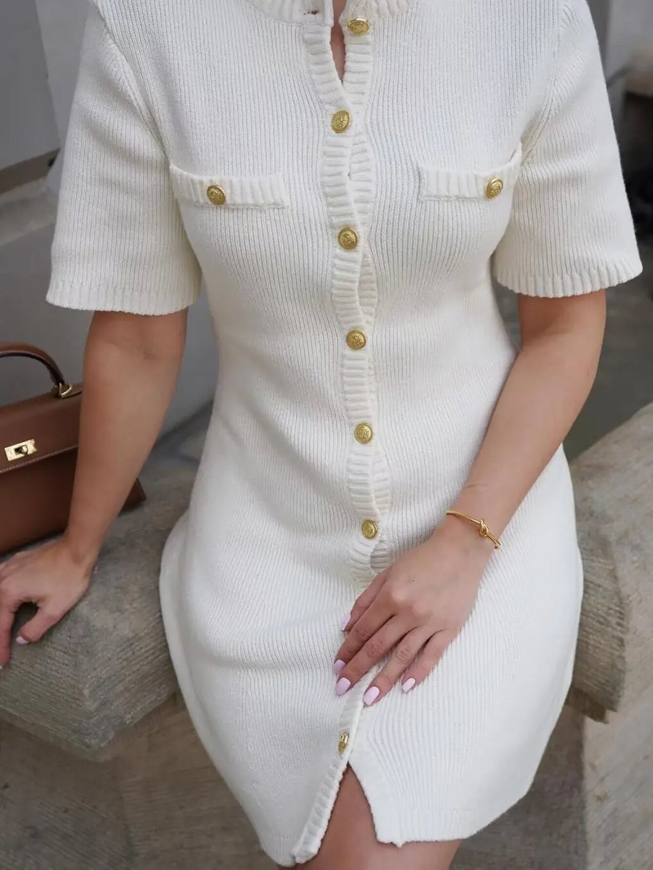 Fashion Round Neck Slim Fit Slimming Dress