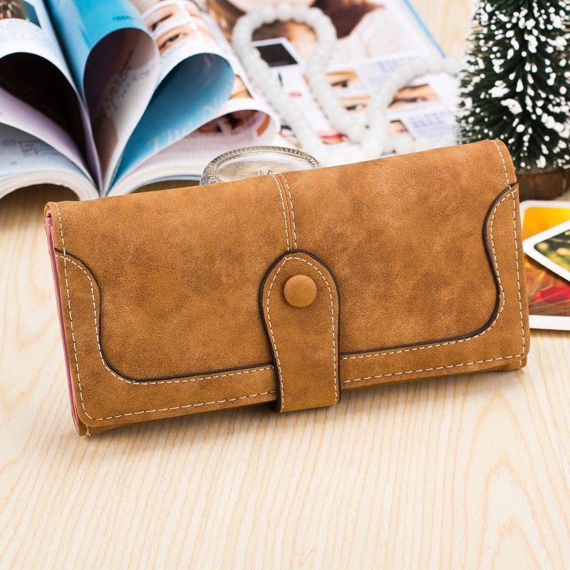 Stylish Matte Long Wallet For Women With Large Capacity