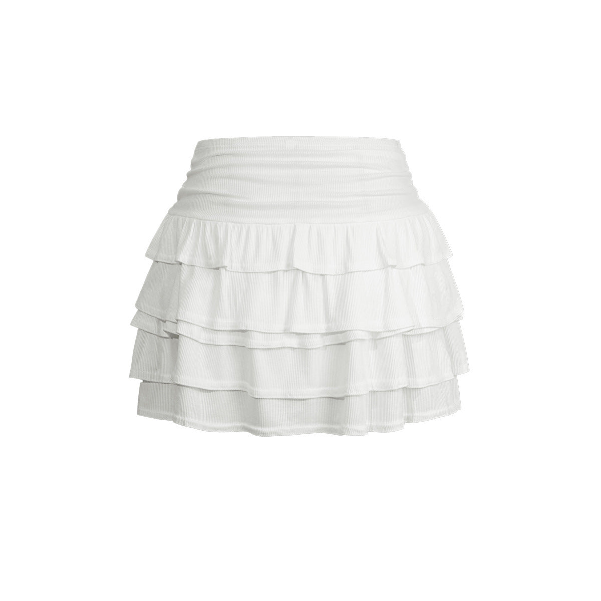 Bohemian Vacation Style Ruffled High Waist Skirt Skirt