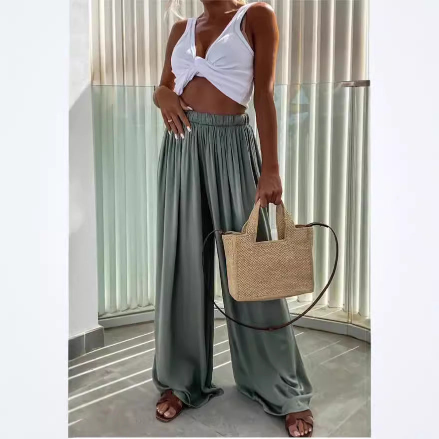 Pocket Wide-leg Loose Casual Fashionable Women's Pants