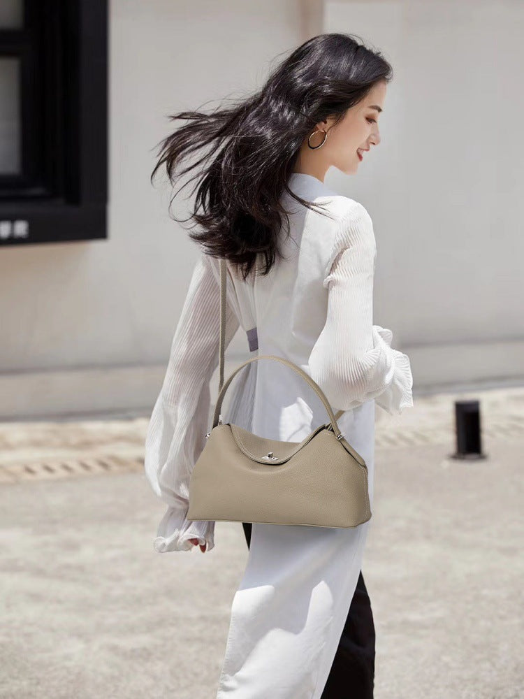 Stylish Niche Leather Tote Bag For Office Ladies