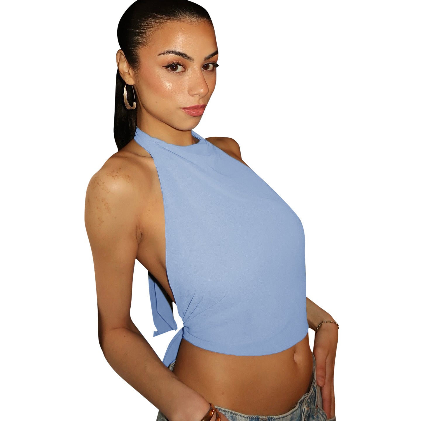 Women's Halter Backless Lace-up Waist Vest