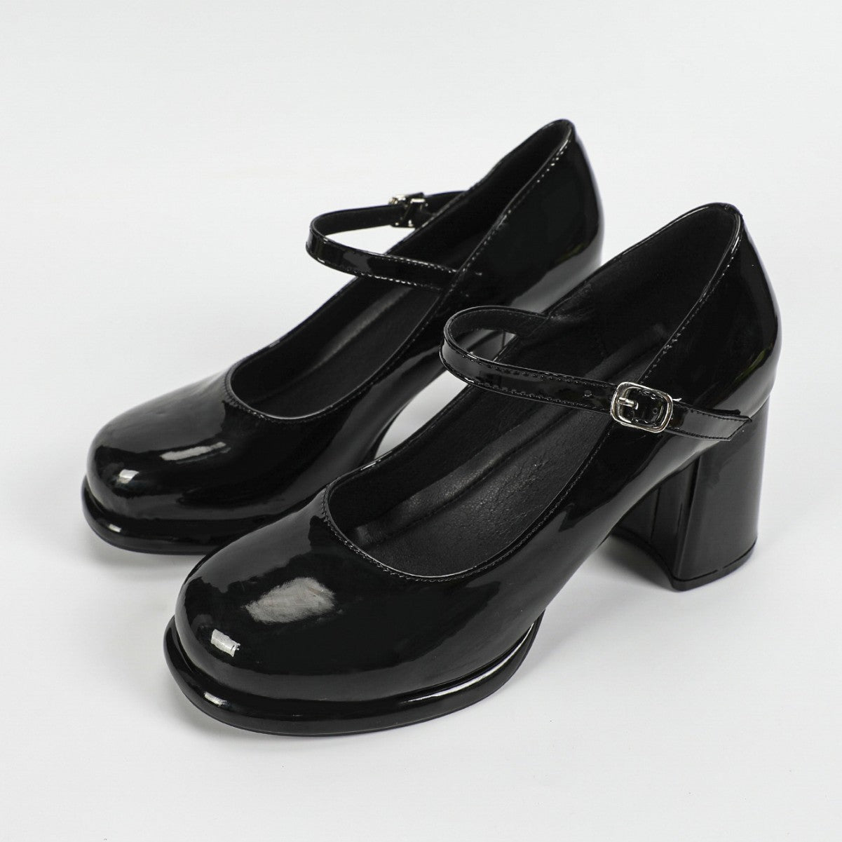 French Style Chunky Heeled High Heels