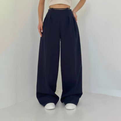 Fashion Casual Women's Clothing Straight-leg Trousers