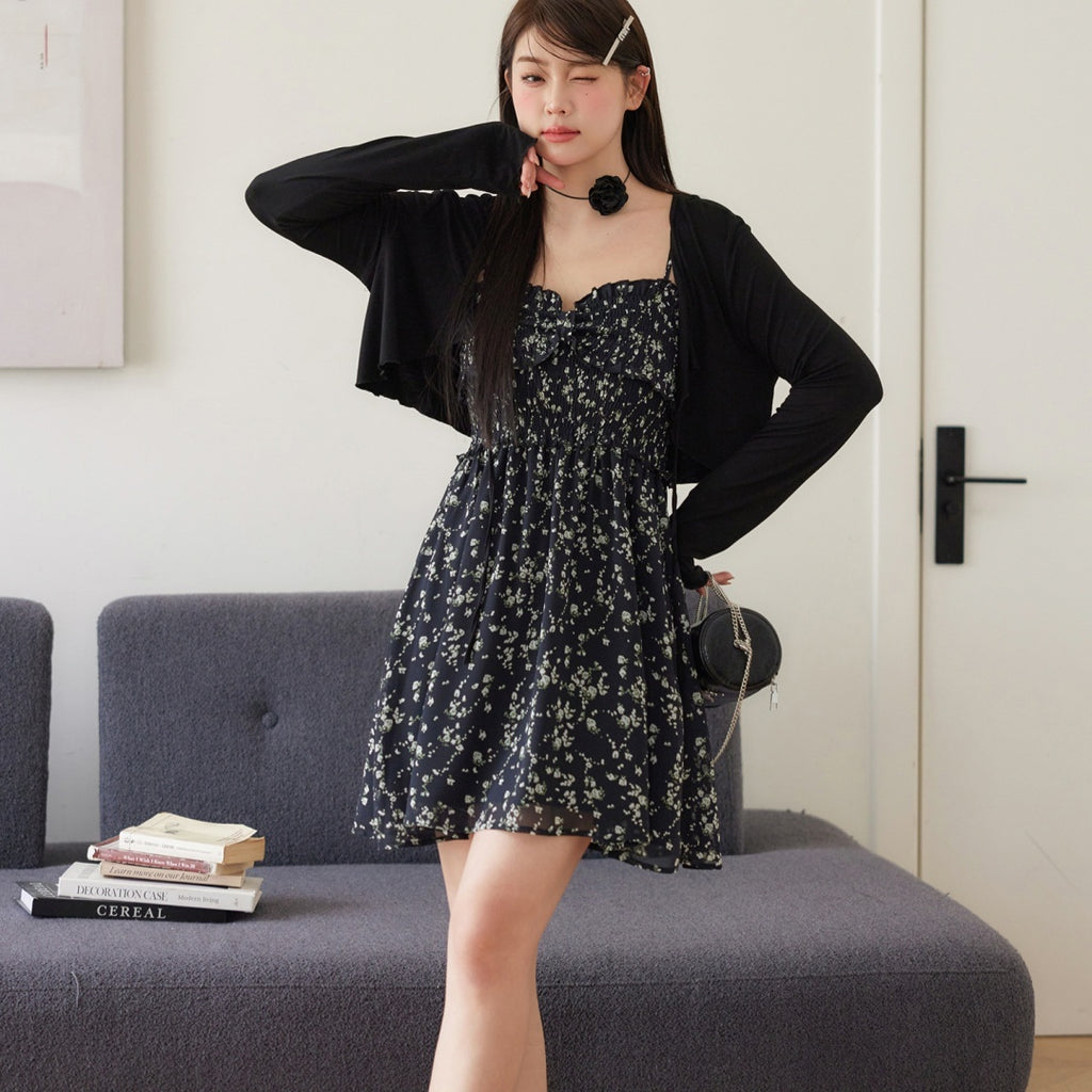 French Romantic Floral Camisole Dress