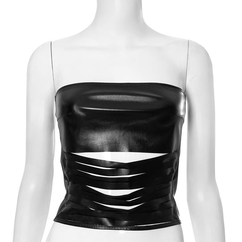 Women's Tube Top Backless Stripe Top