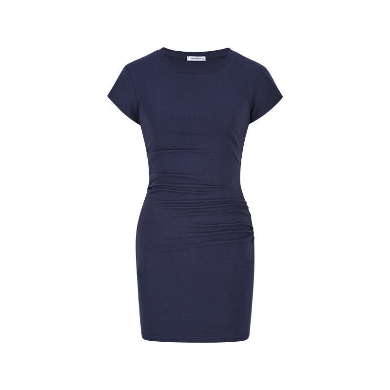 Figure-flattering Basic Short-sleeve Dress