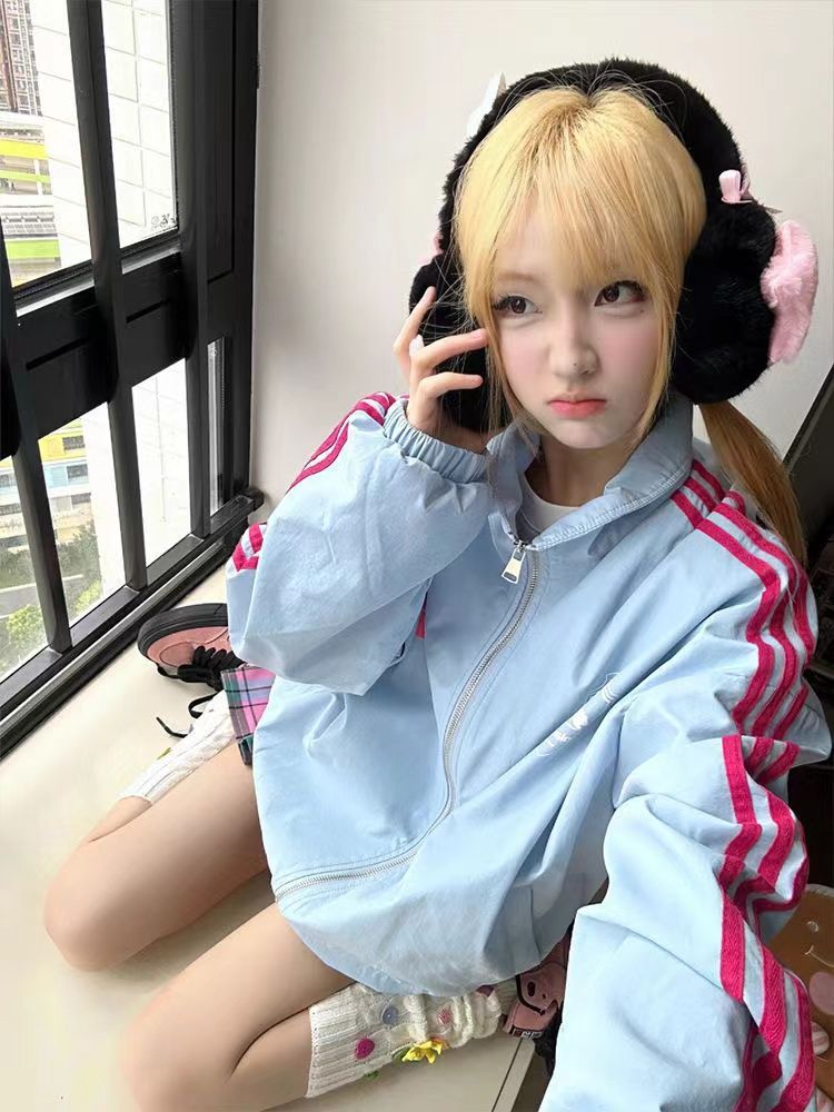 Women's Blue Fashion Casual Loose Jacket