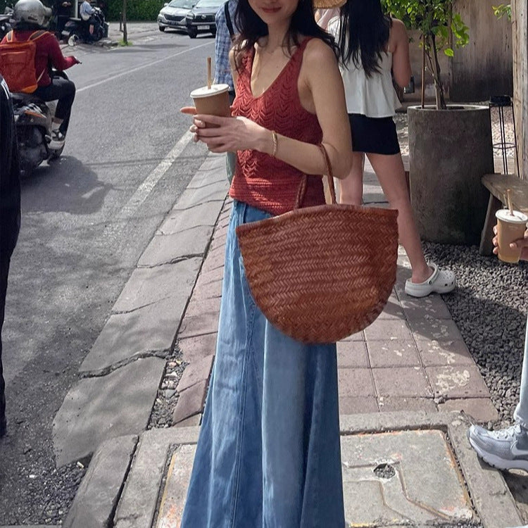 Vest Sweet Spaghetti-strap Women's Short Summer Sleeveless Beauty Back