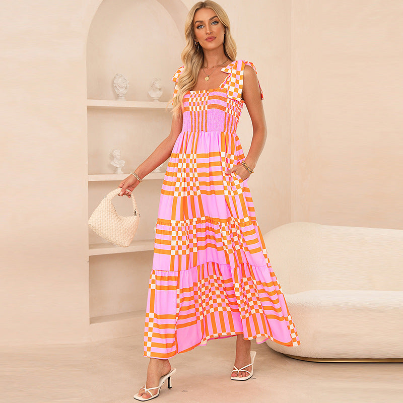 Fashionable All-match Lace-up Sleeveless Dress Women