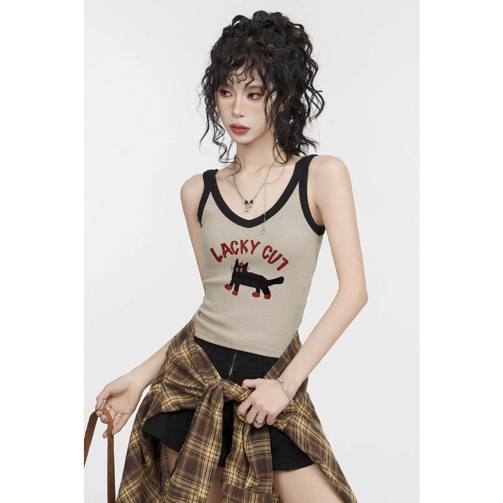Retro V-neck Hot Girl Camisole
