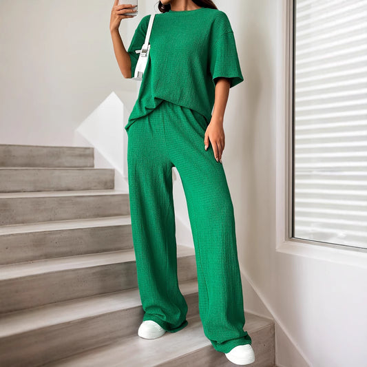 Women's Solid Color Drop Shoulder Fashion Suit