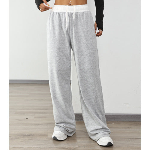 Women's Casual Sports Contrast Color Loose Comfortable Drawstring Trousers