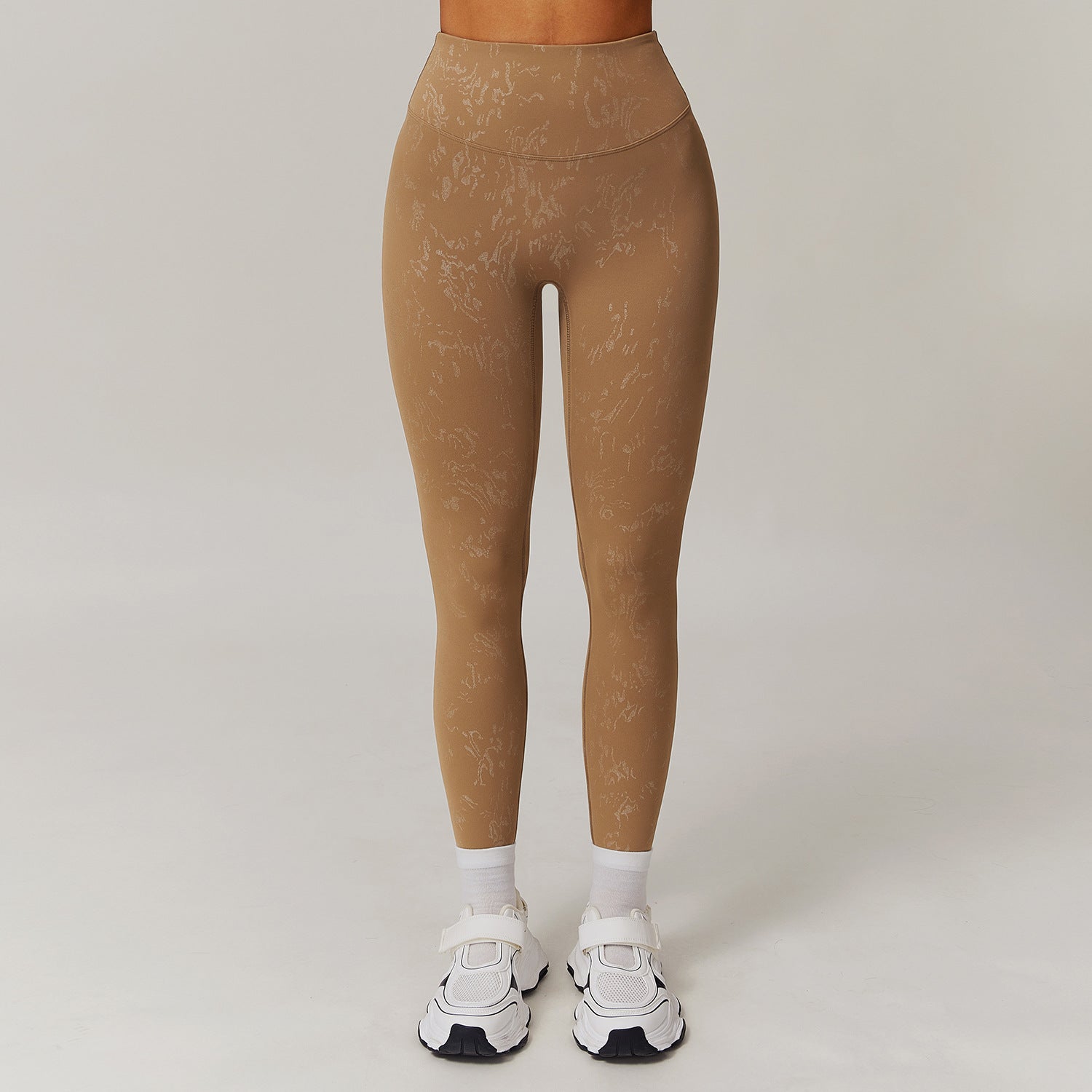 High Waist Bronzing Casual Yoga Pants Women's Running Quick-drying Nude Feel