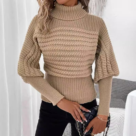 Women's Sweater Pullover High Neck Long Sleeves Knitwear