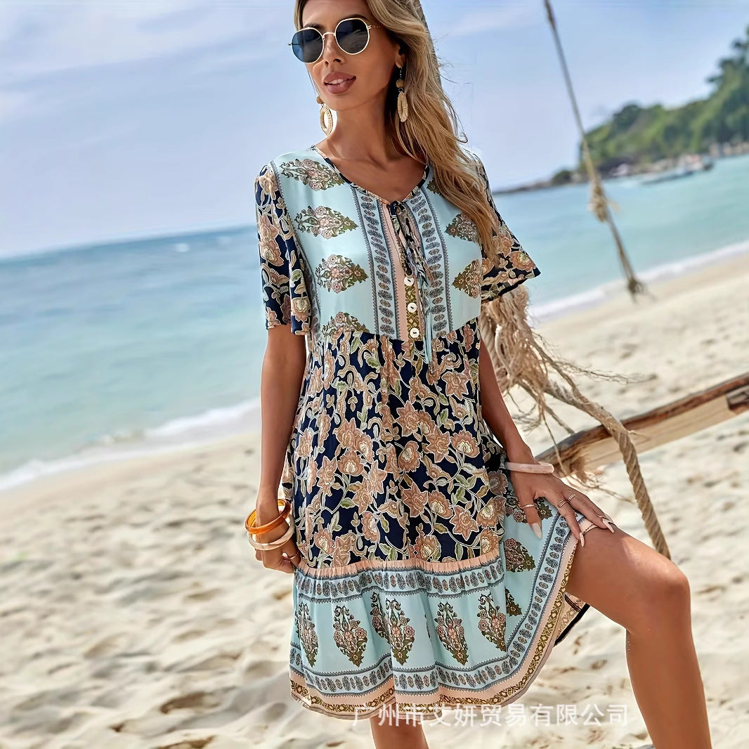 Fashion Personality Lady Elegant Print Dress