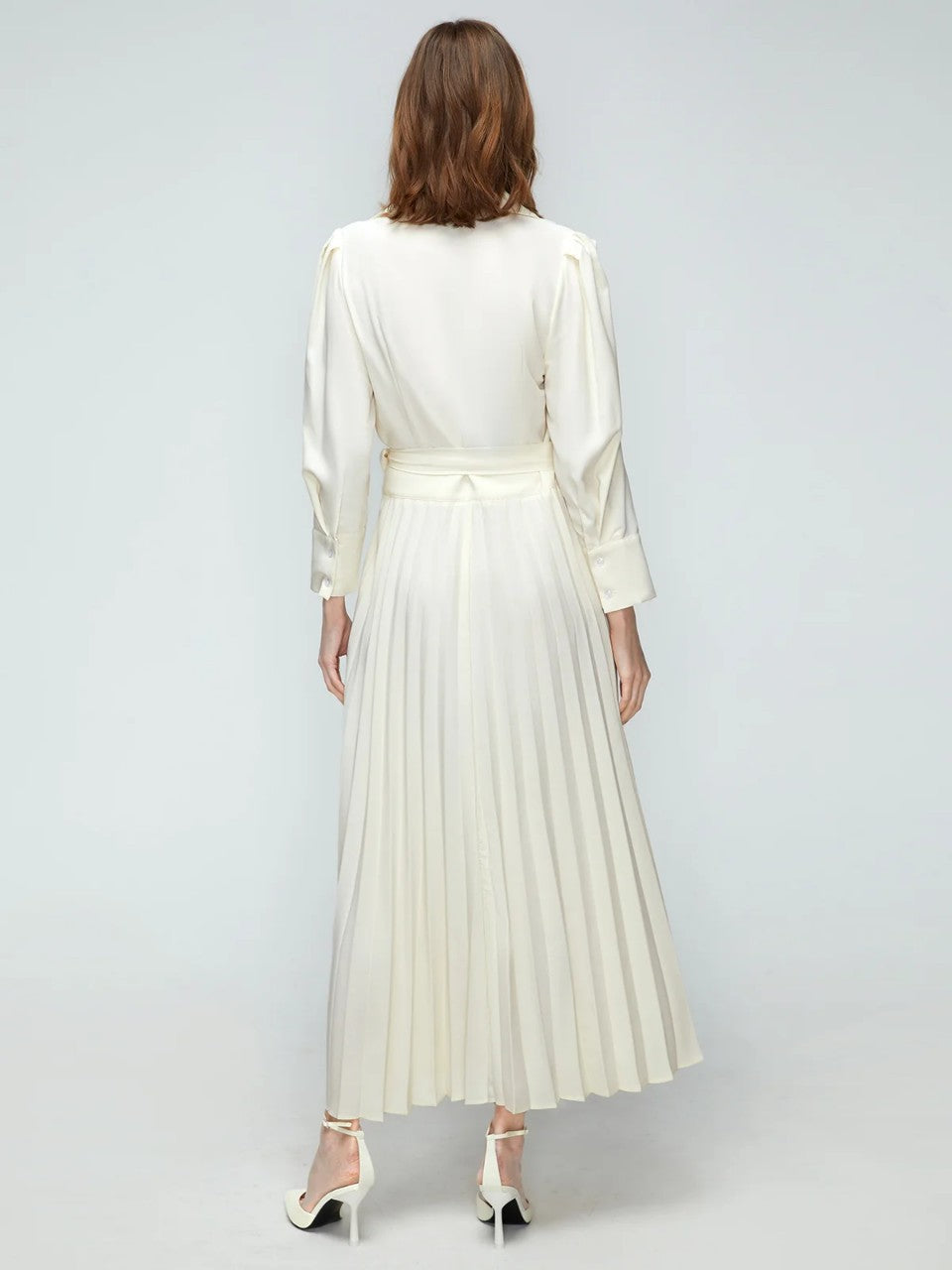 Women's Casual Solid Color Commute Pleated Dress