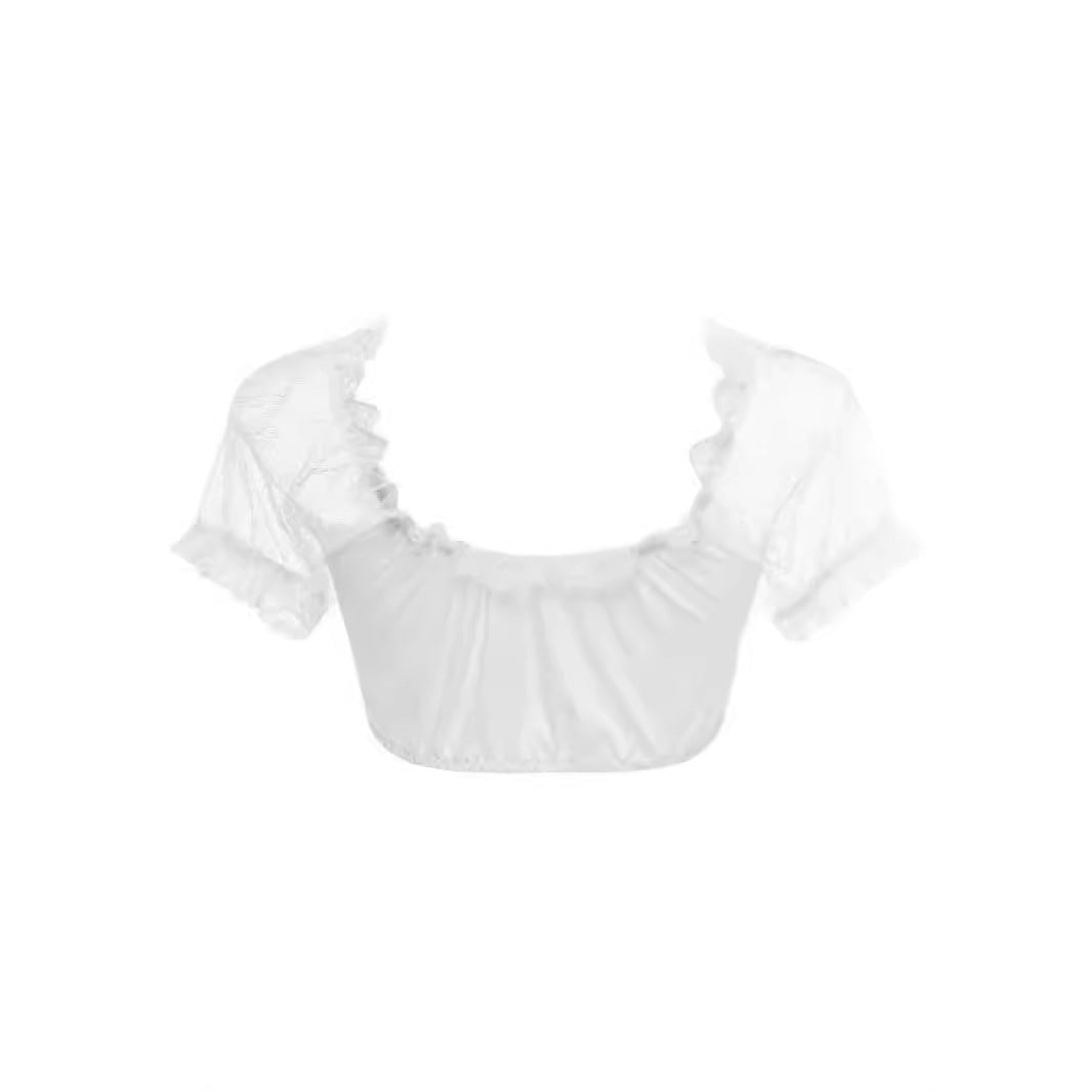 Women's Classical Beer Festival Regular Base Lace Stitching Small Shirt Top