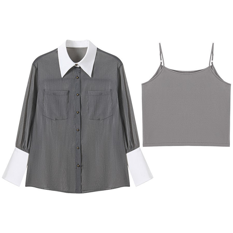 Women's Simple Casual Two-piece Suit Shirt