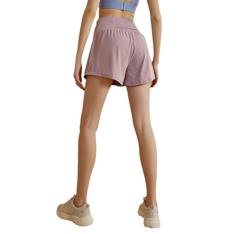 Ice-sensitive Quick-drying Fake Two-piece Anti-exposure Sports Shorts