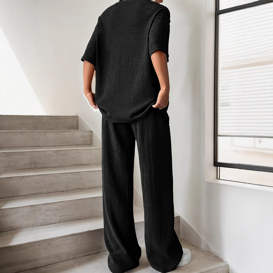 Women's Solid Color Drop Shoulder Fashion Suit