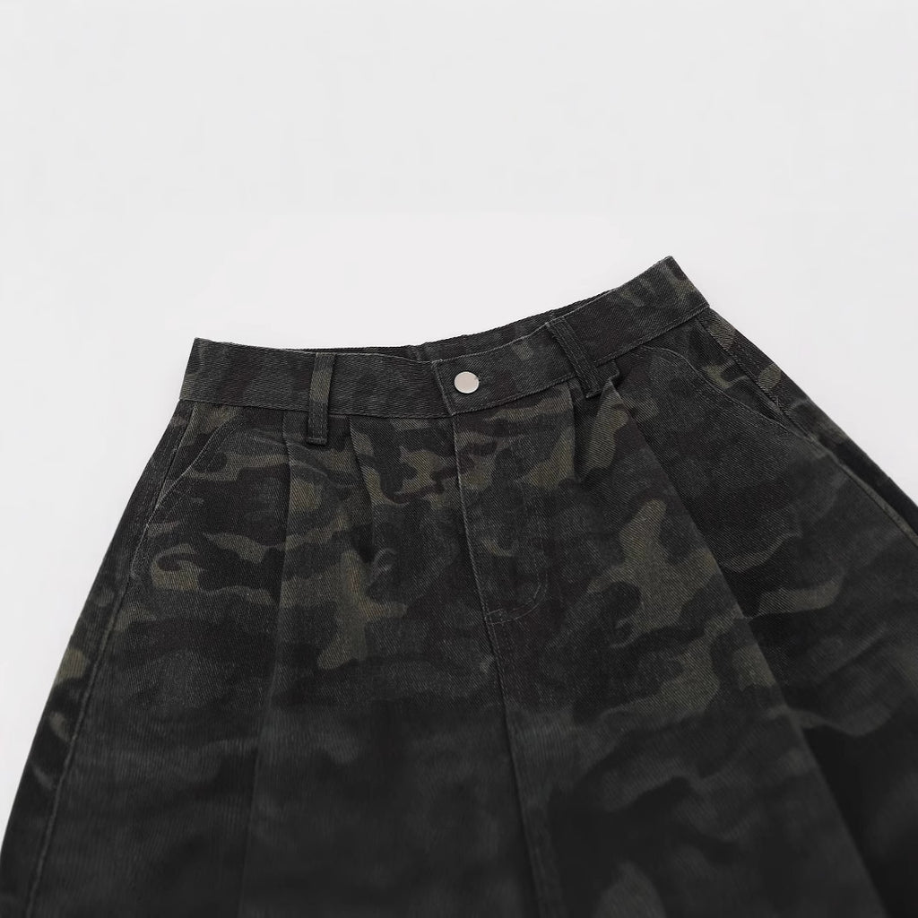 Women's Camouflage Wide-leg Jeans