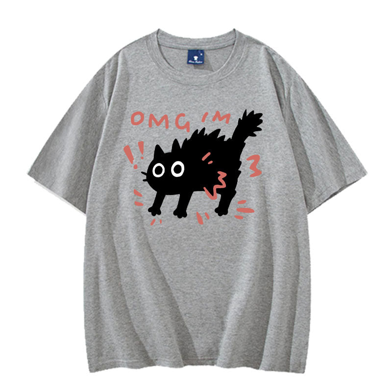 European And American Printed Short-sleeved Top
