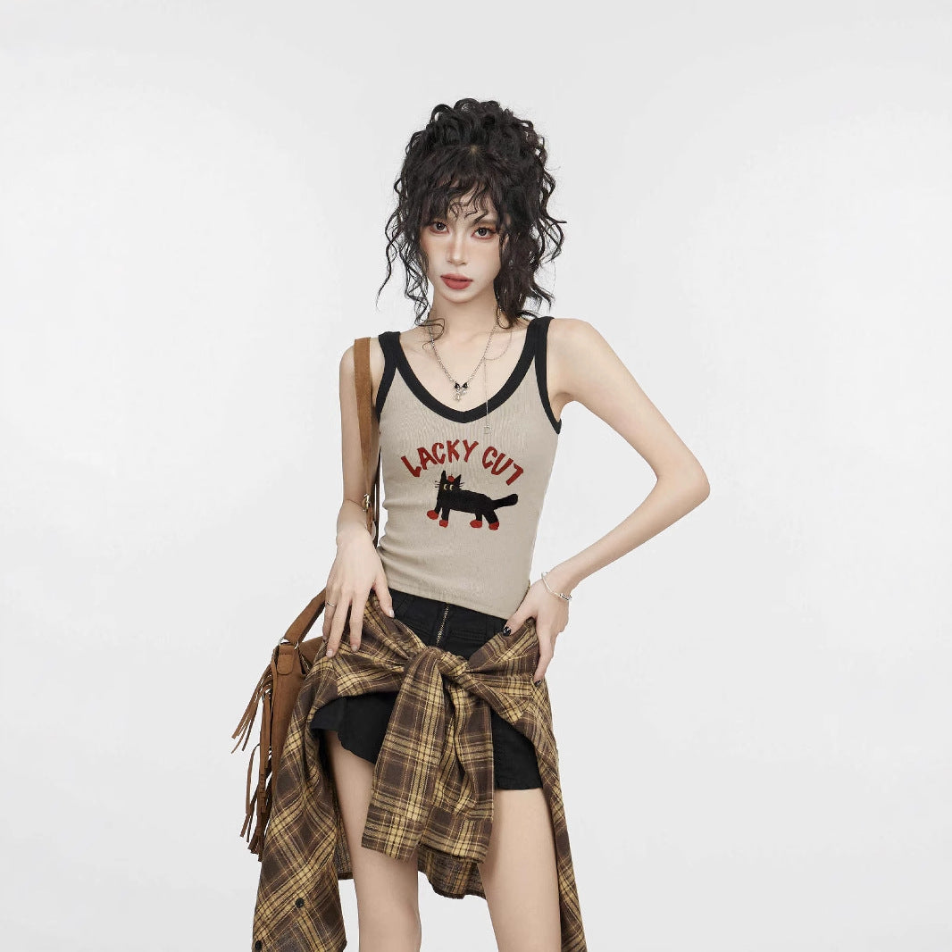 Retro V-neck Hot Girl Camisole