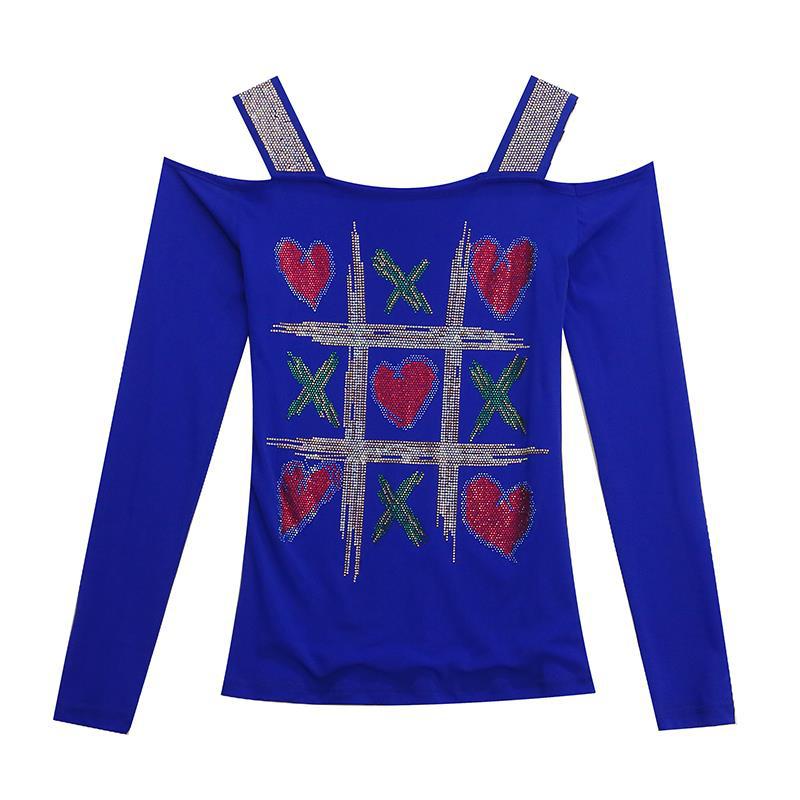 Women's Double-layer Ice Silk Net Yarn Long-sleeved Off-shoulder Blouse Top