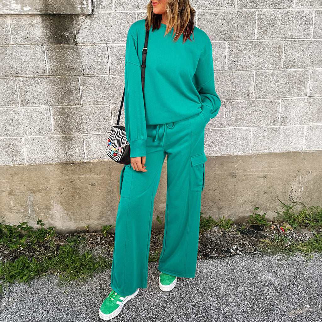 European And American Autumn Trousers Long Sleeve Casual Sweatshirt Trousers Two-piece Set