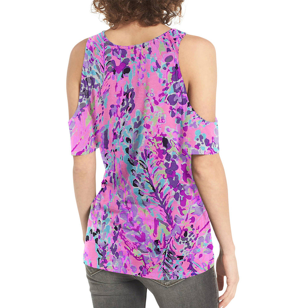 Twisted Printed Short Sleeve Summer Thin Personalized